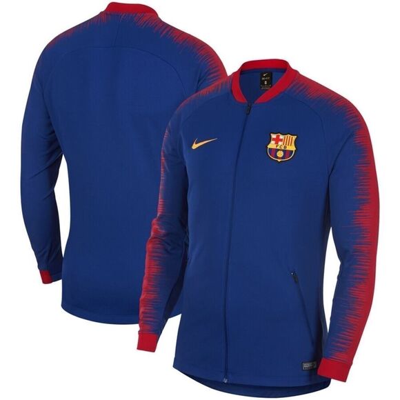 Authentic Nike 2014-2015 FC Barcelona Anthem Track Jacket Royal Blue/Red Size S - Picture 1 of 9
